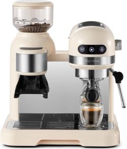 Neretva 20 Bar Espresso Coffee Machine with Grinder Steam Wand